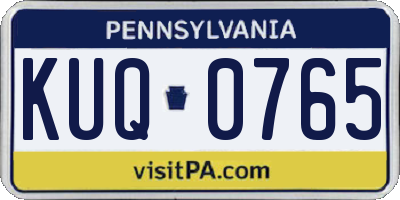 PA license plate KUQ0765