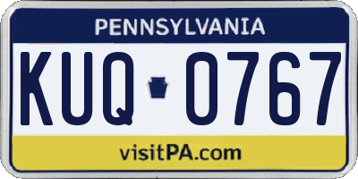 PA license plate KUQ0767