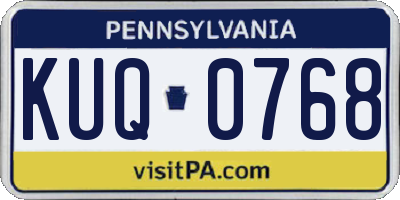 PA license plate KUQ0768