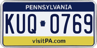 PA license plate KUQ0769