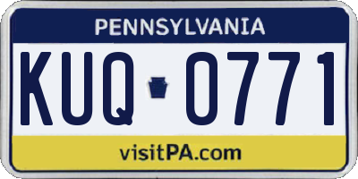 PA license plate KUQ0771