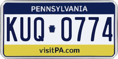 PA license plate KUQ0774