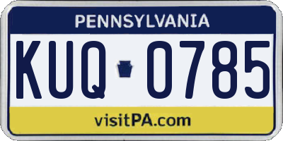 PA license plate KUQ0785