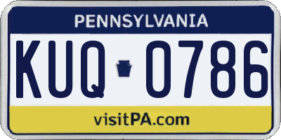 PA license plate KUQ0786