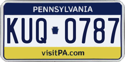 PA license plate KUQ0787