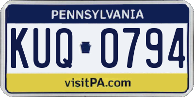 PA license plate KUQ0794