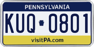 PA license plate KUQ0801
