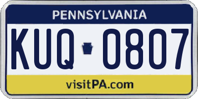 PA license plate KUQ0807