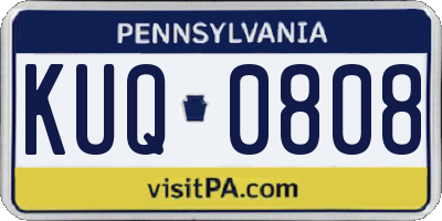 PA license plate KUQ0808