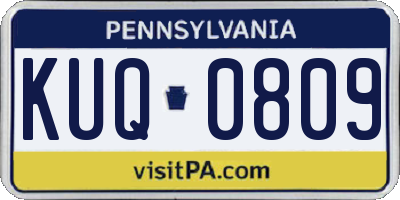 PA license plate KUQ0809