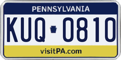 PA license plate KUQ0810