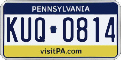 PA license plate KUQ0814