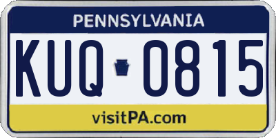 PA license plate KUQ0815