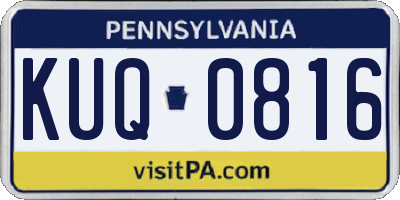 PA license plate KUQ0816