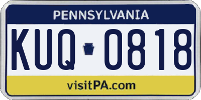 PA license plate KUQ0818