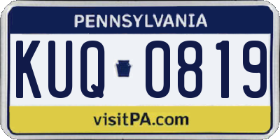 PA license plate KUQ0819