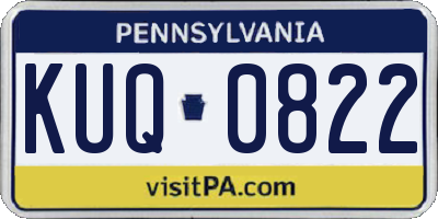PA license plate KUQ0822
