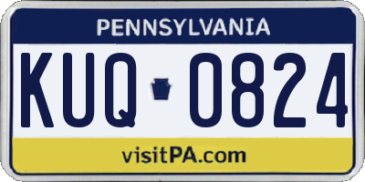 PA license plate KUQ0824