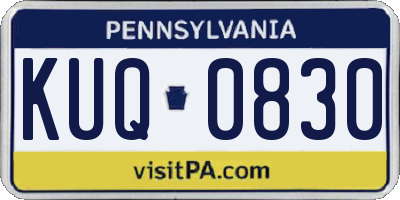 PA license plate KUQ0830