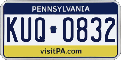 PA license plate KUQ0832