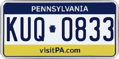 PA license plate KUQ0833