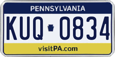 PA license plate KUQ0834