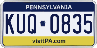 PA license plate KUQ0835