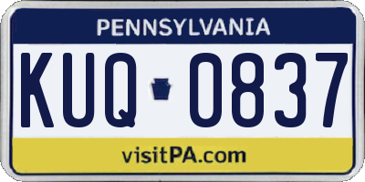 PA license plate KUQ0837