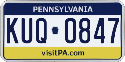 PA license plate KUQ0847