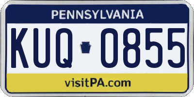 PA license plate KUQ0855