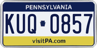 PA license plate KUQ0857