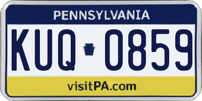 PA license plate KUQ0859