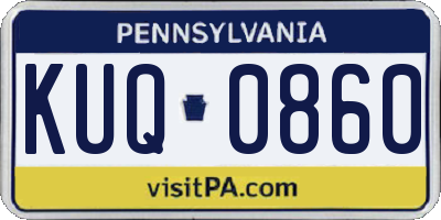 PA license plate KUQ0860