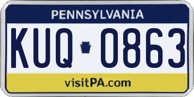 PA license plate KUQ0863