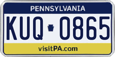 PA license plate KUQ0865