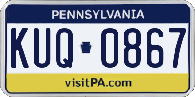 PA license plate KUQ0867