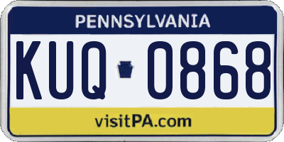 PA license plate KUQ0868