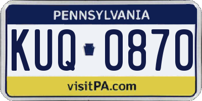 PA license plate KUQ0870