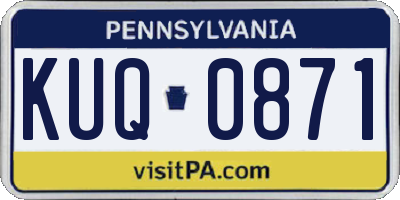 PA license plate KUQ0871