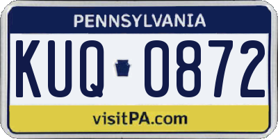 PA license plate KUQ0872