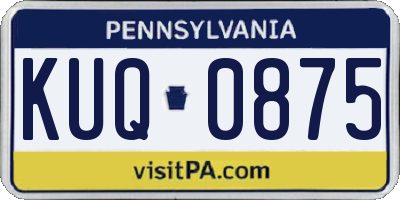 PA license plate KUQ0875