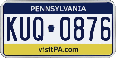 PA license plate KUQ0876