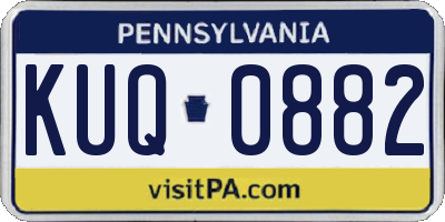 PA license plate KUQ0882