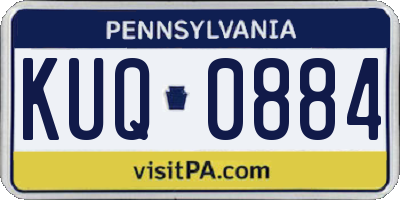 PA license plate KUQ0884