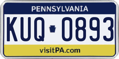 PA license plate KUQ0893