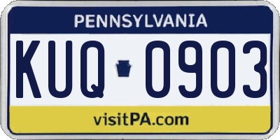 PA license plate KUQ0903