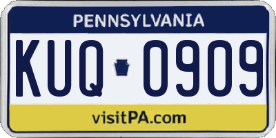 PA license plate KUQ0909
