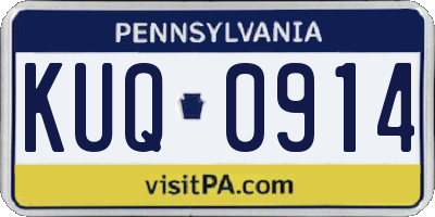 PA license plate KUQ0914