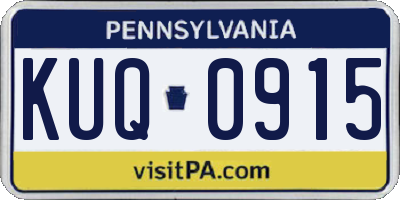 PA license plate KUQ0915