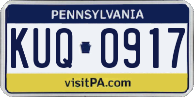 PA license plate KUQ0917